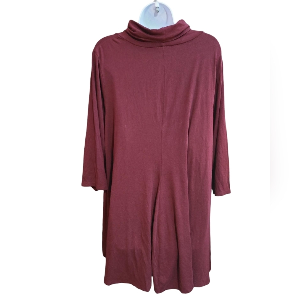TAHARI WOMAN Burgundy turtleneck tunic 1x - Picture 2 of 9